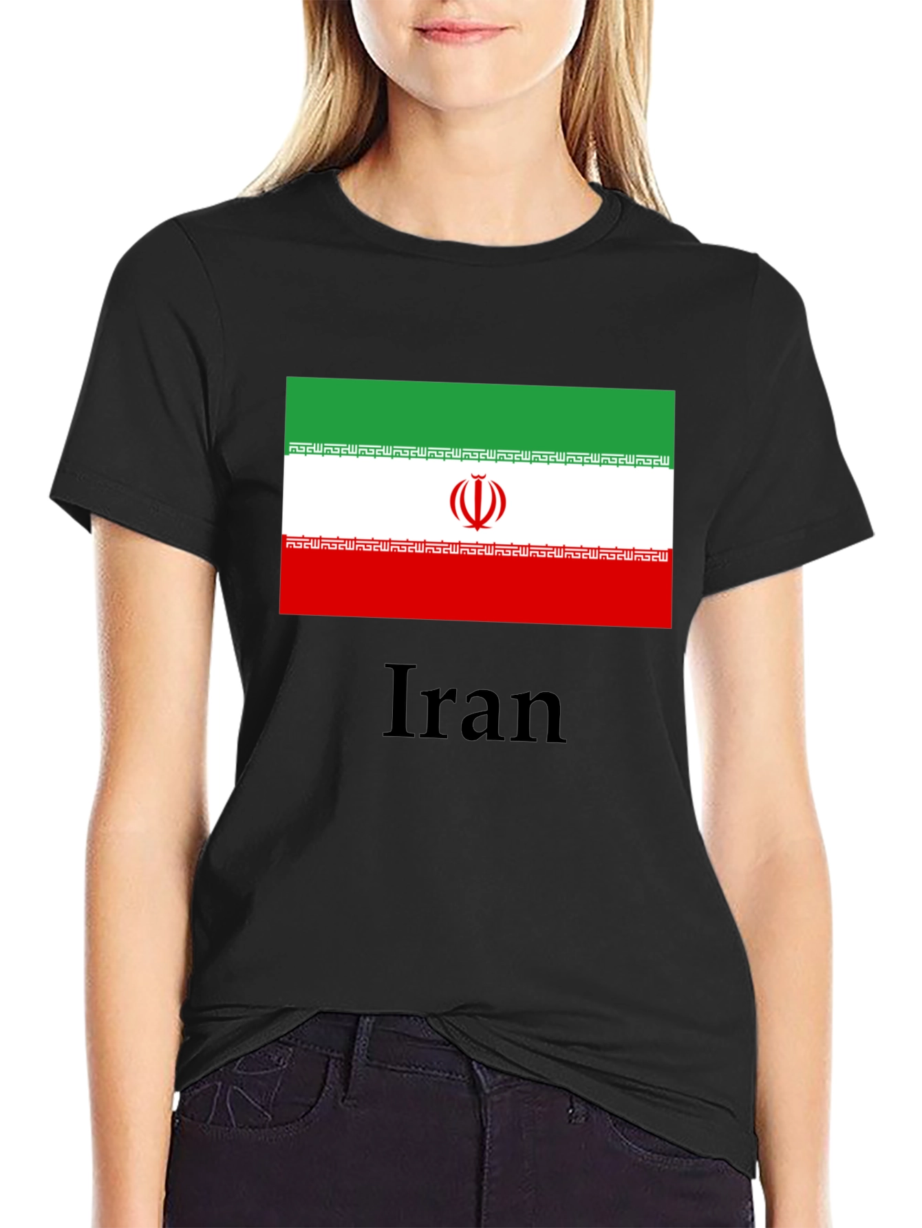 Iran Flag T-Shirt - Black Cotton Tee