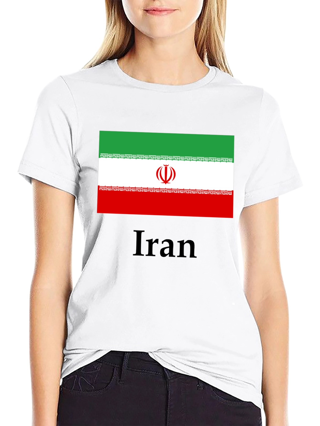 Iran Flag T-Shirt - Black Cotton Tee
