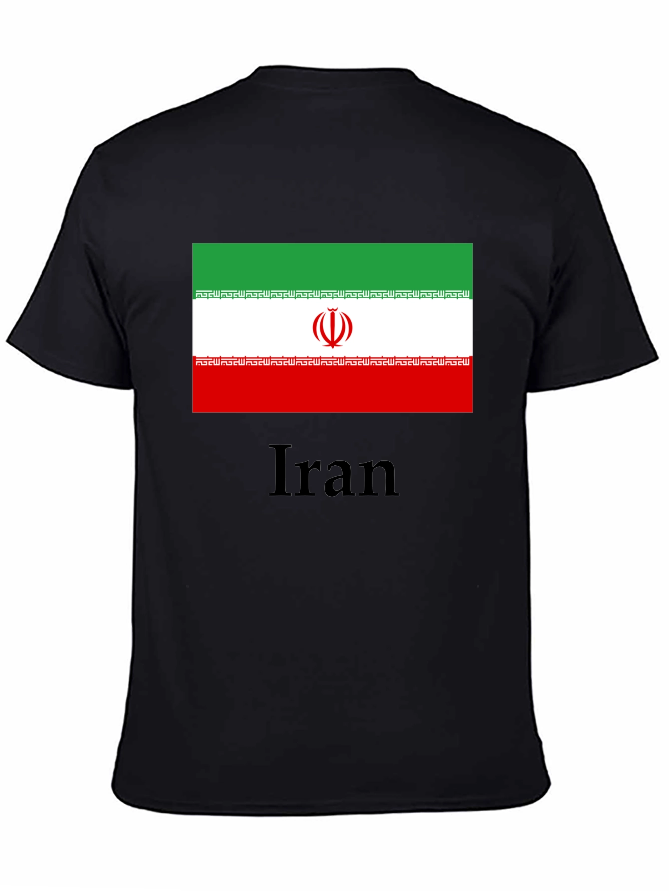 Iran Flag T-Shirt - Black Cotton Tee