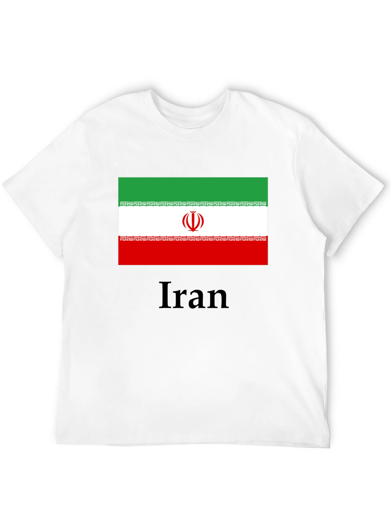 Iran Flag T-Shirt - Black Cotton Tee