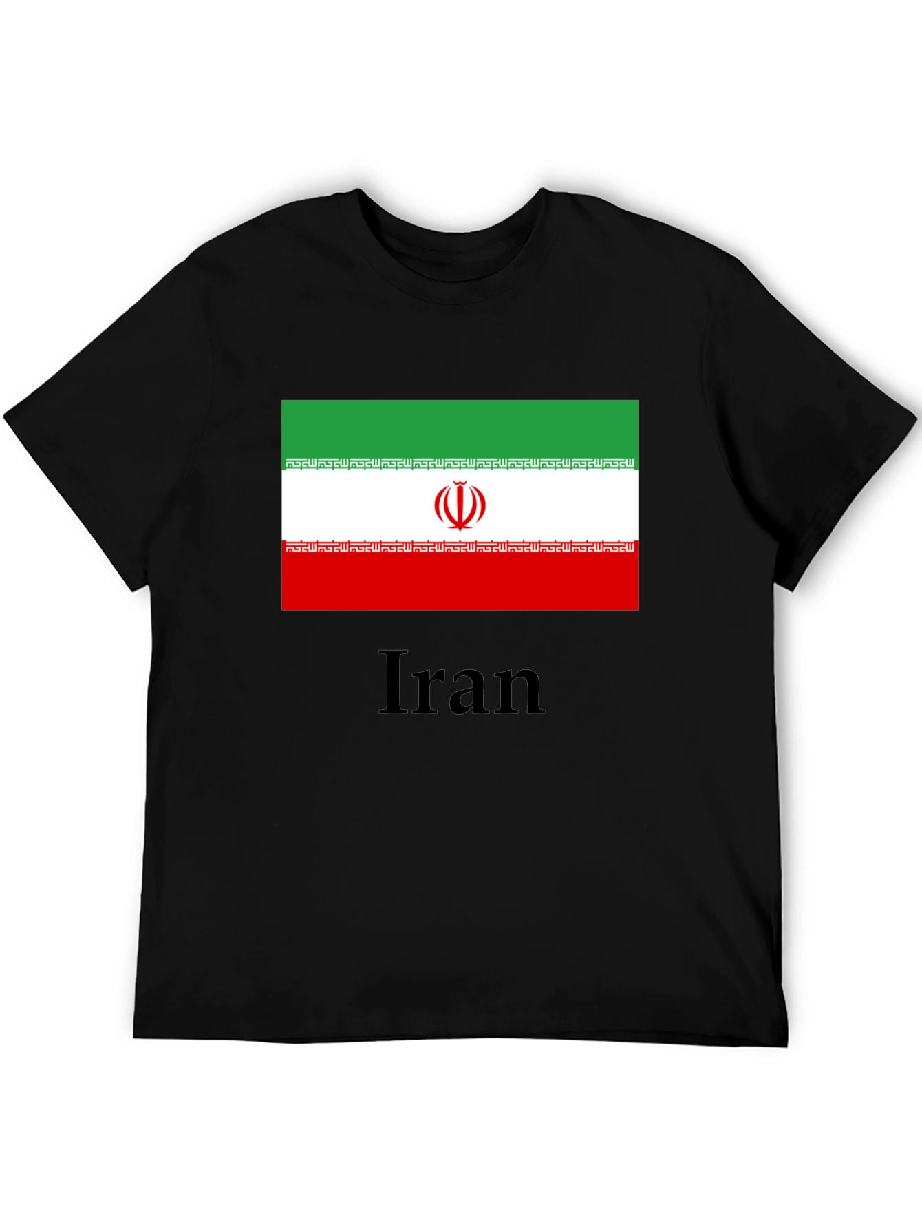 Iran Flag T-Shirt - Black Cotton Tee