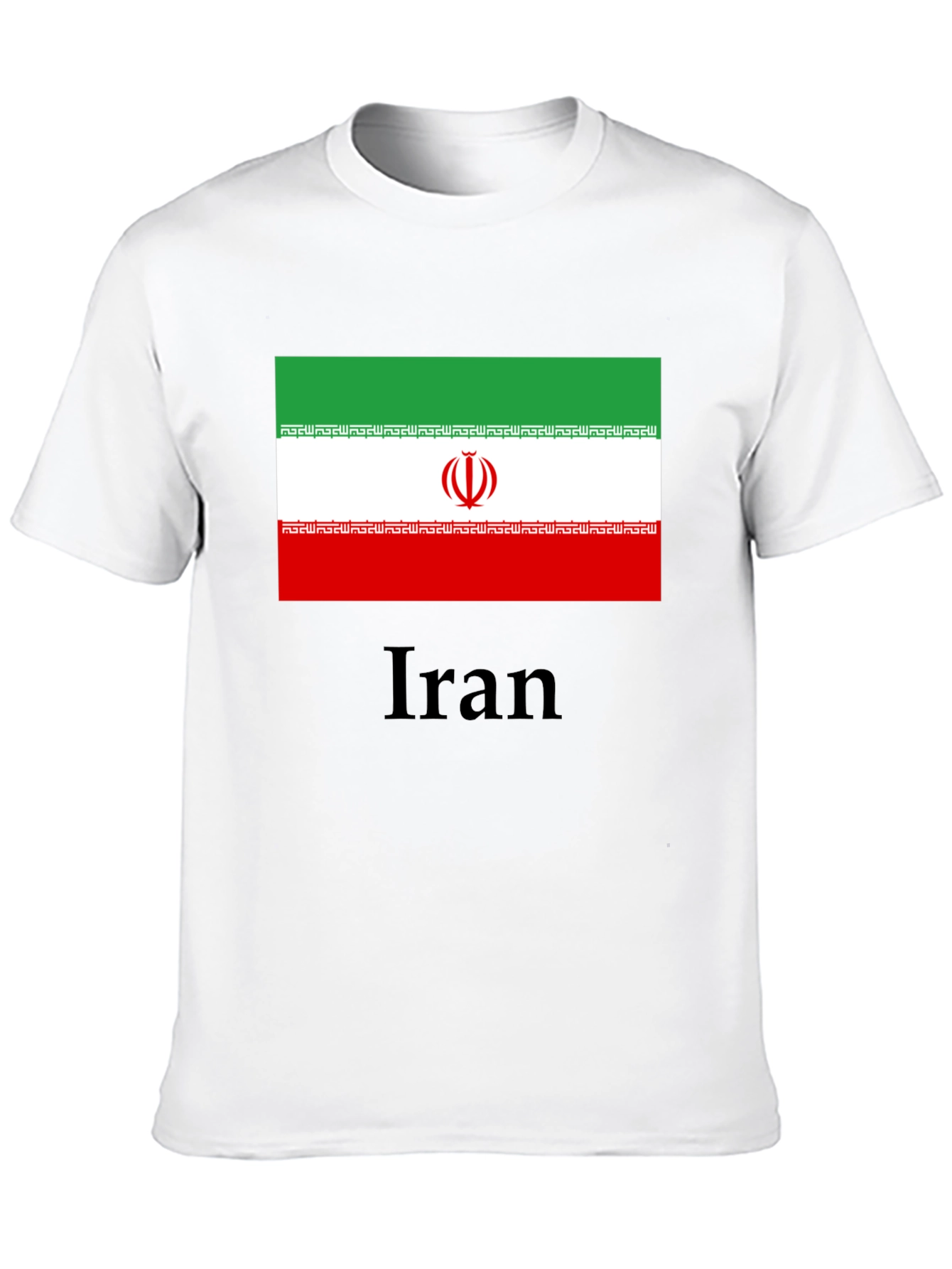 Iran Flag T-Shirt - Black Cotton Tee