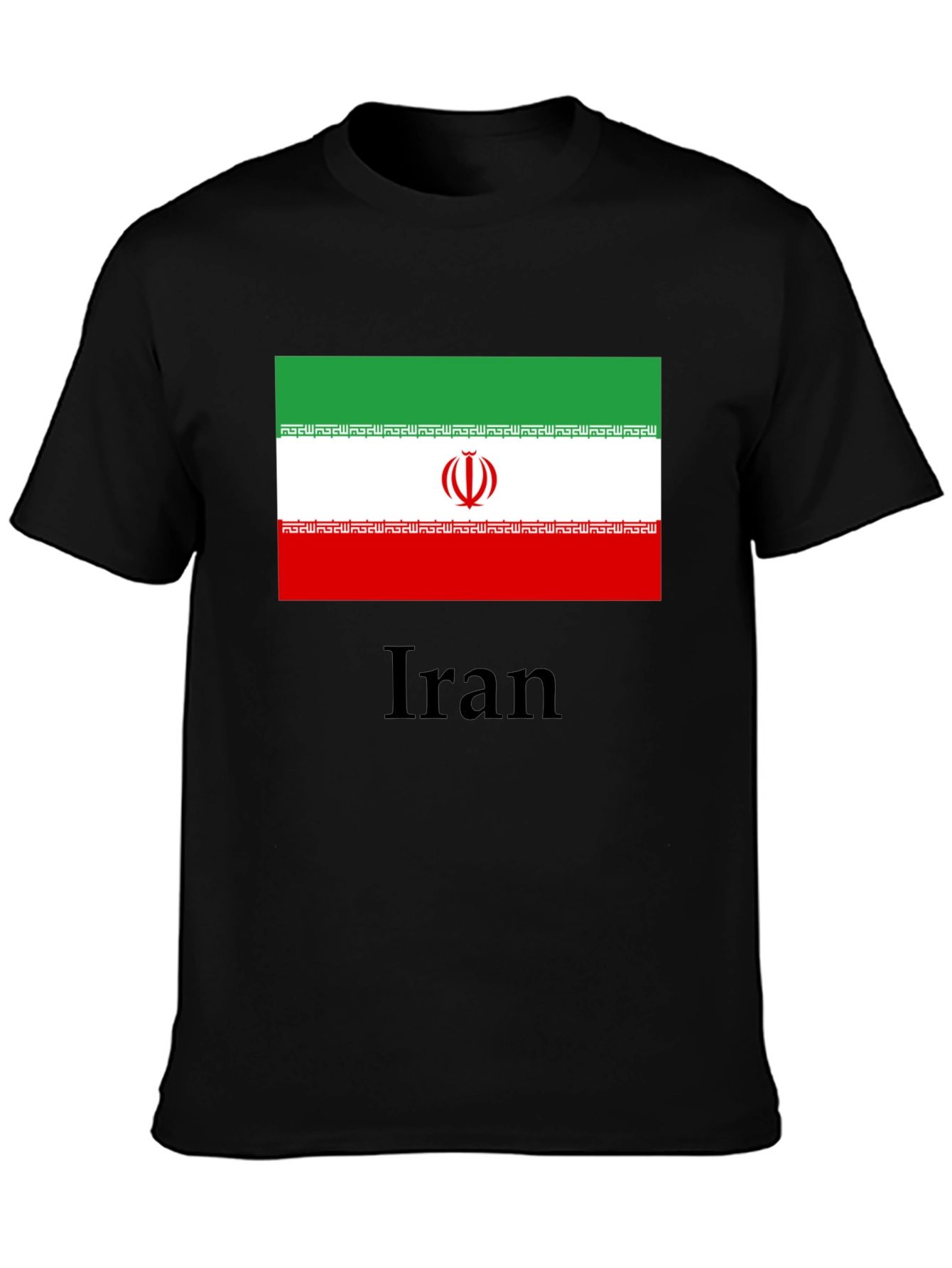 Iran Flag T-Shirt - Black Cotton Tee