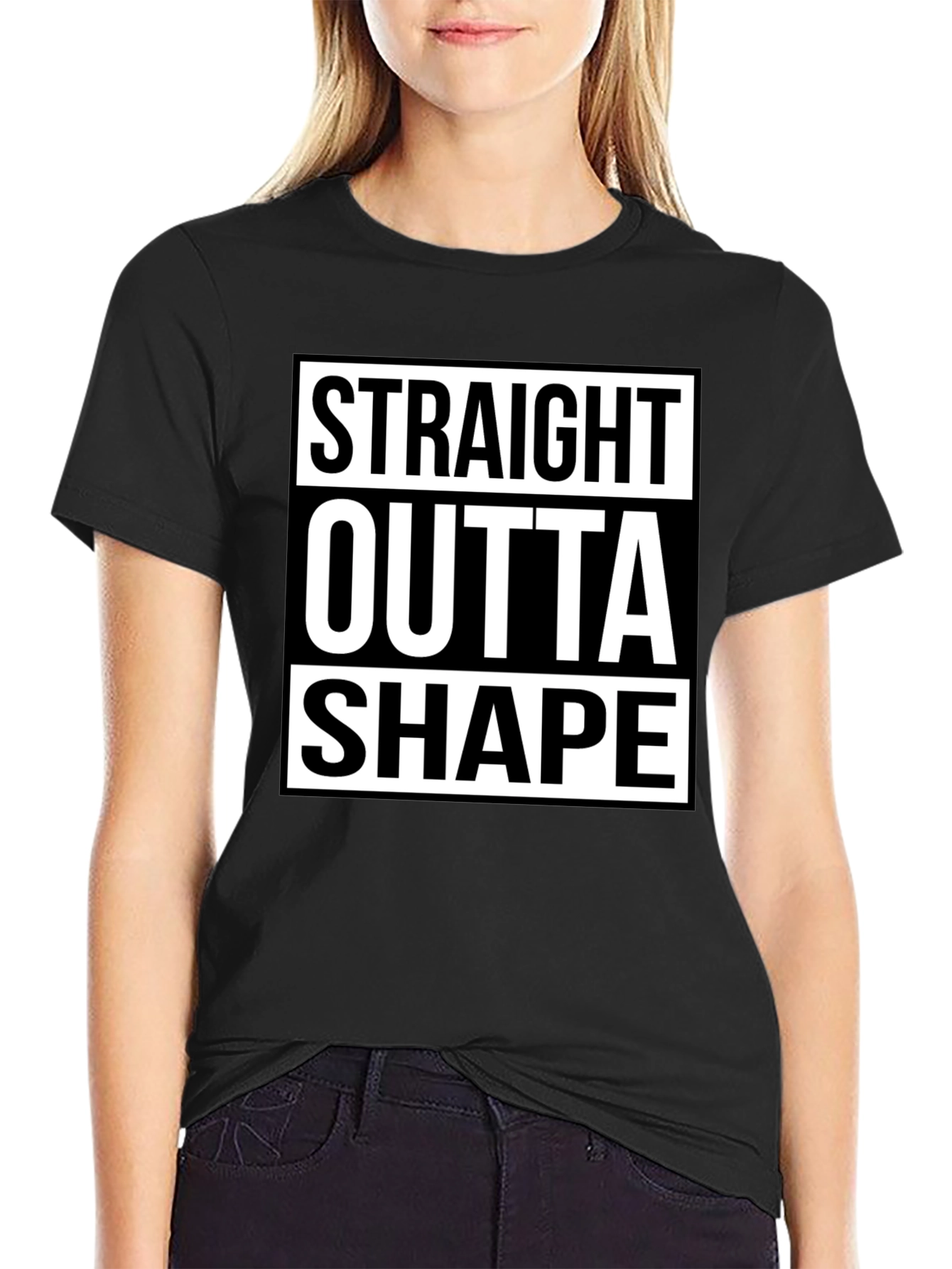 Straight Outta Shape Funny Graphic T-Shirt