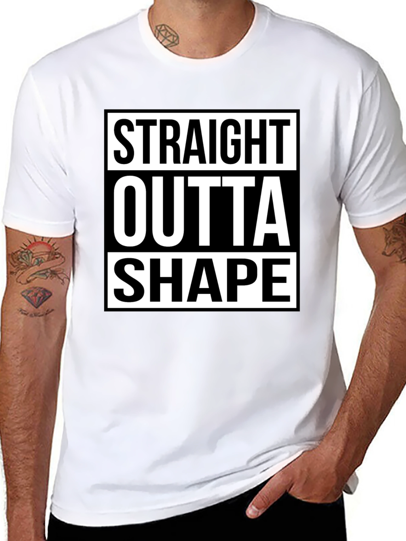 Straight Outta Shape Funny Graphic T-Shirt
