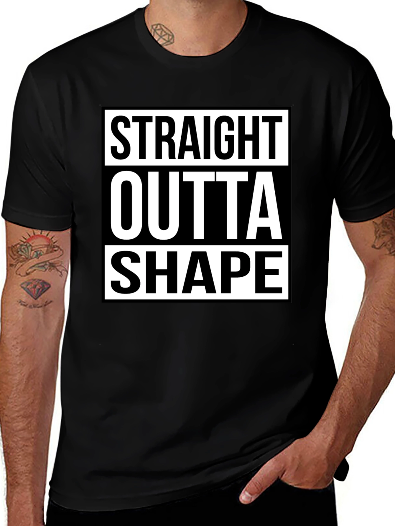 Straight Outta Shape Funny Graphic T-Shirt