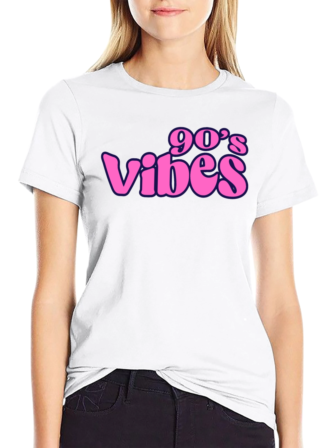 90s Vibes Black Graphic T-Shirt