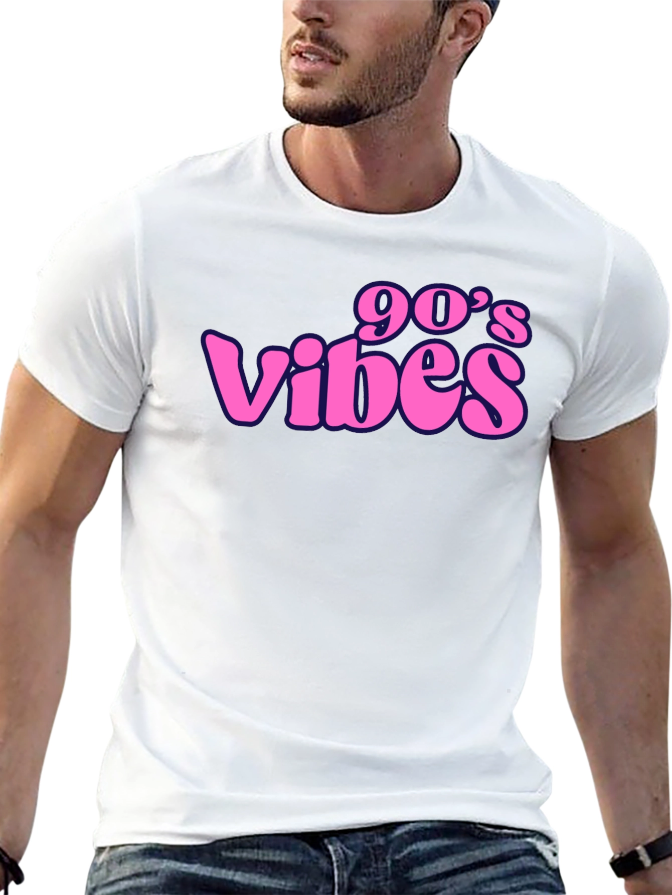 90s Vibes Black Graphic T-Shirt