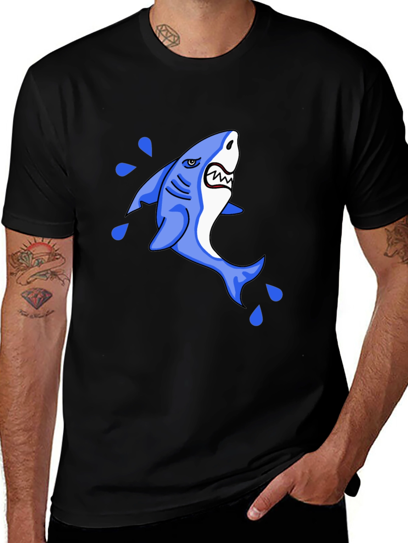 Shark Graphic Black T-Shirt