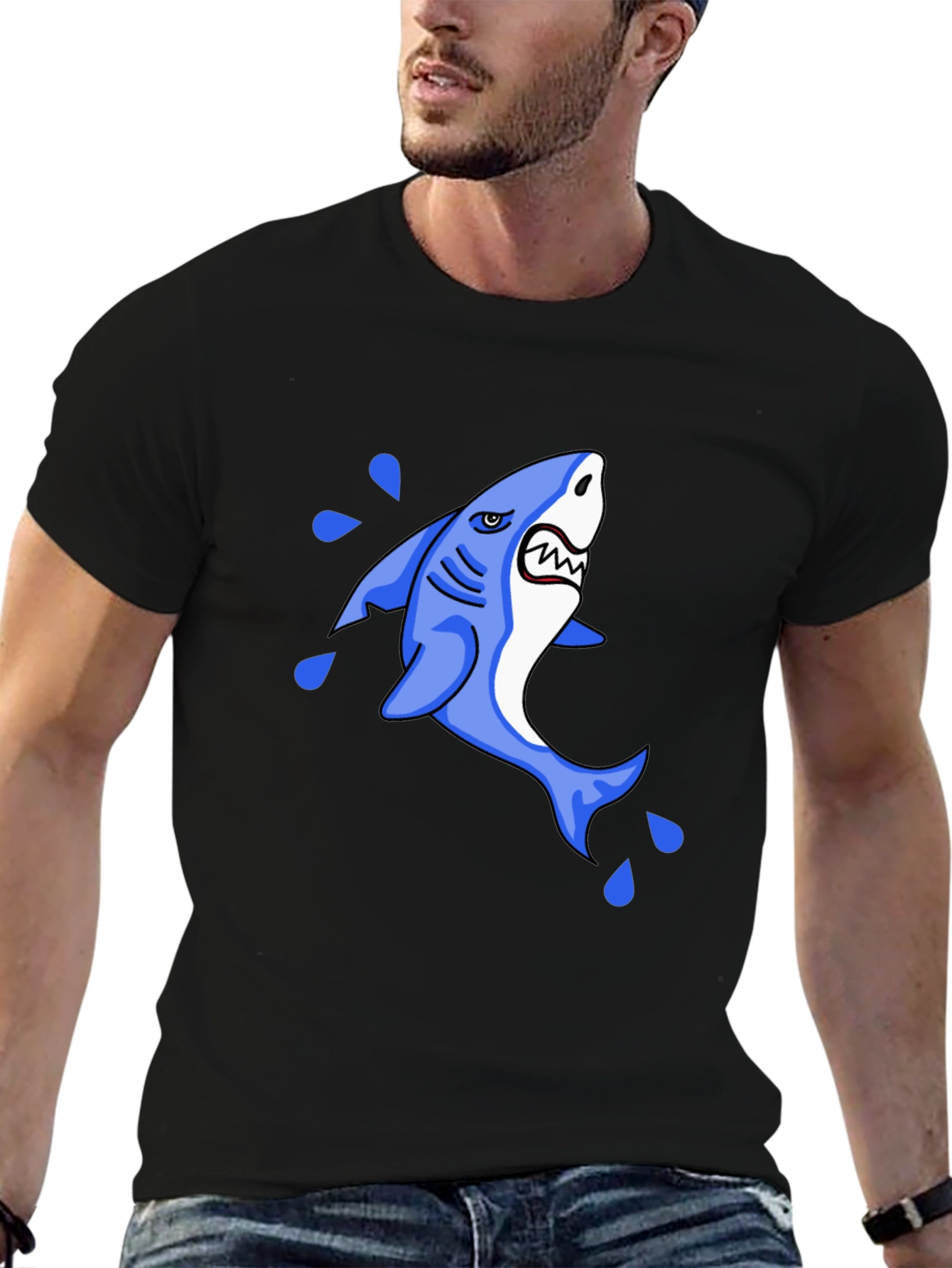 Shark Graphic Black T-Shirt