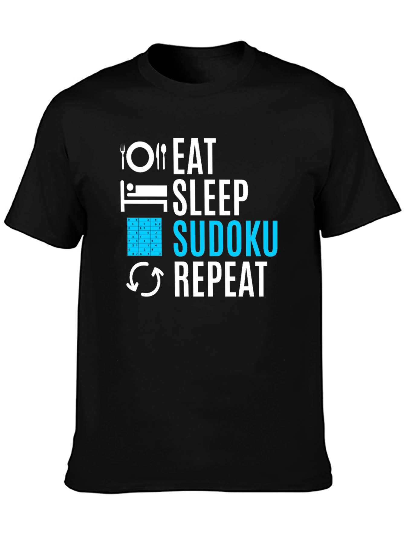 Eat Sleep Sudoku Repeat Graphic T-Shirt