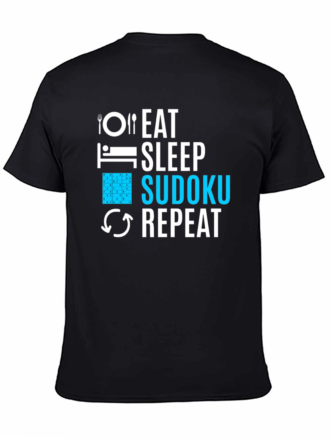 Eat Sleep Sudoku Repeat Graphic T-Shirt