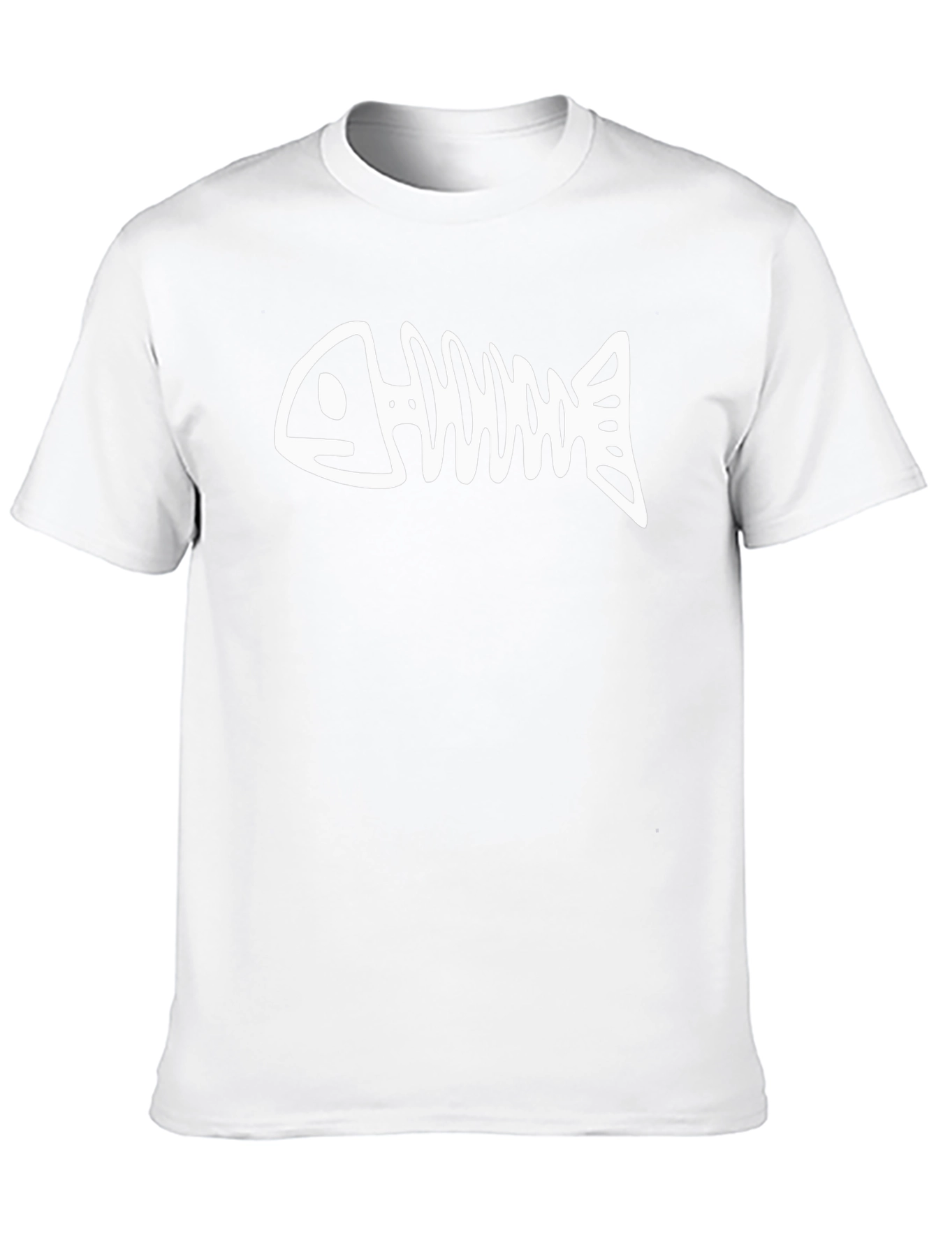Fishbone Graphic Tee - Black Cotton Casual T-Shirt