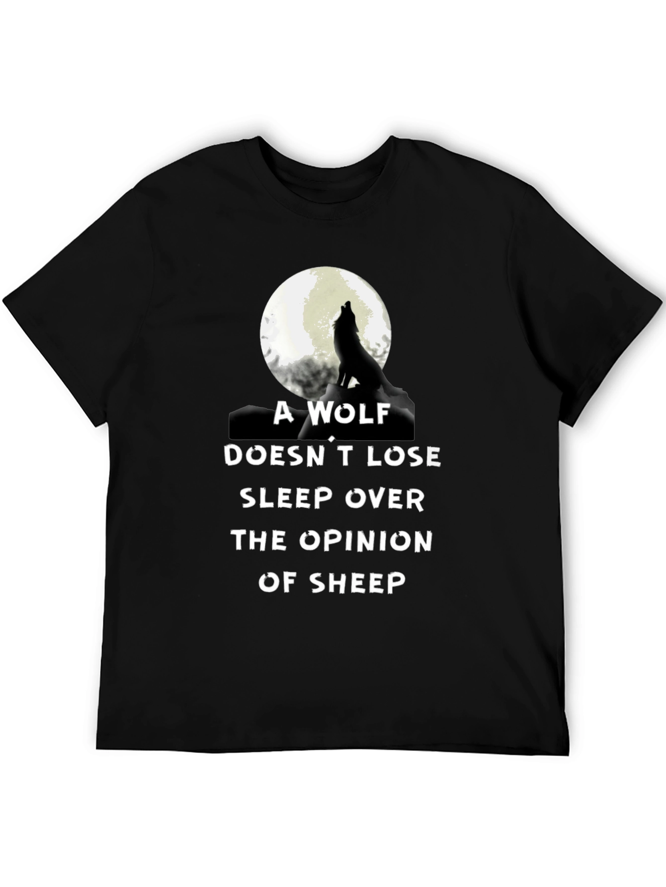 Wolf Opinion Graphic Tee - Black Cotton Comfort