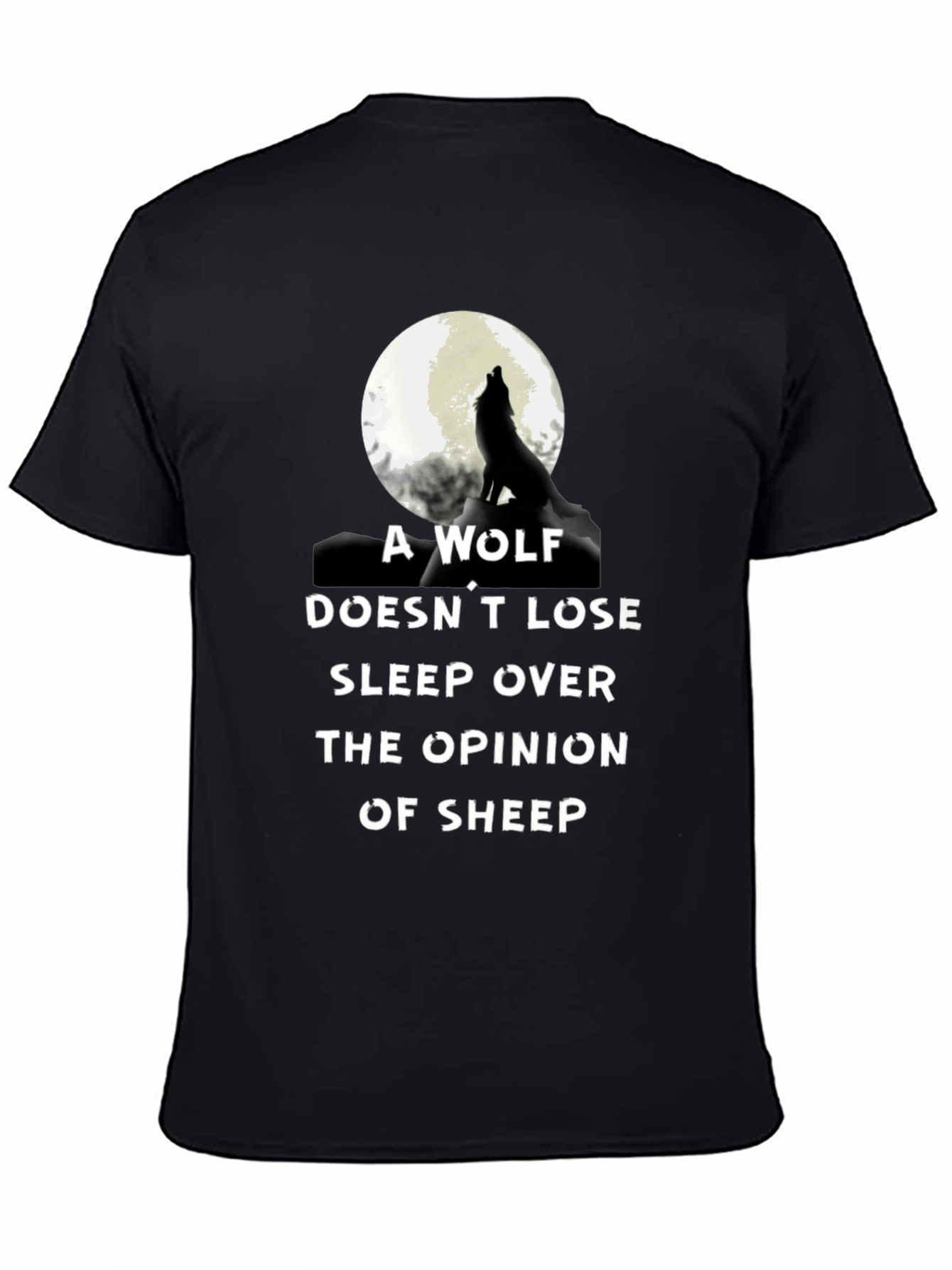 Wolf Opinion Graphic Tee - Black Cotton Comfort