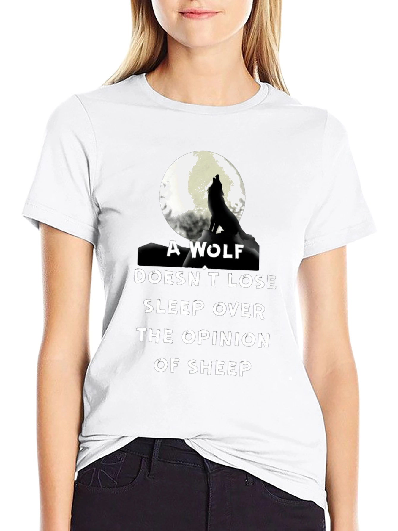 Wolf Opinion Graphic Tee - Black Cotton Comfort