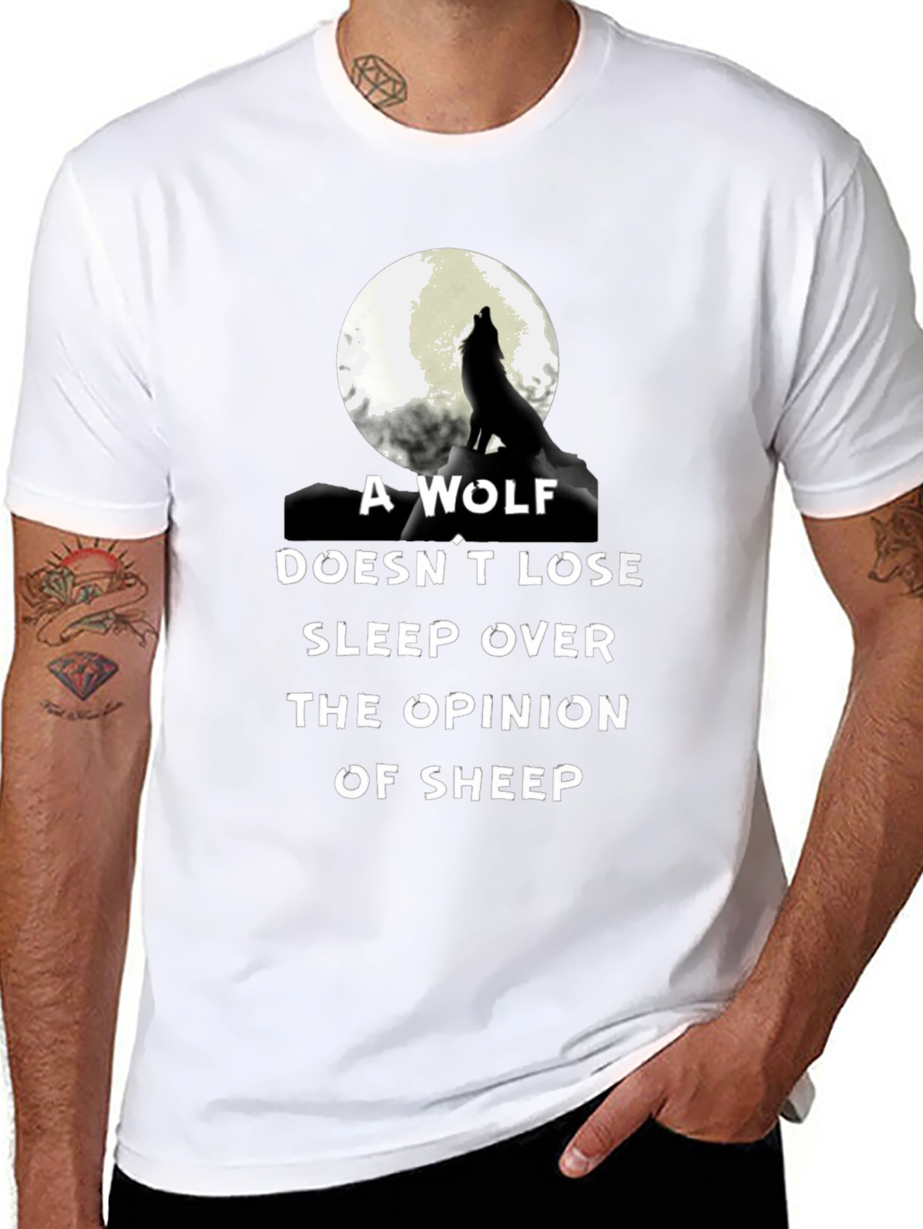 Wolf Opinion Graphic Tee - Black Cotton Comfort