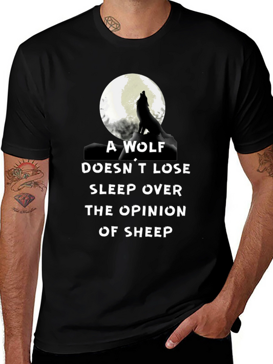 Wolf Opinion Graphic Tee - Black Cotton Comfort