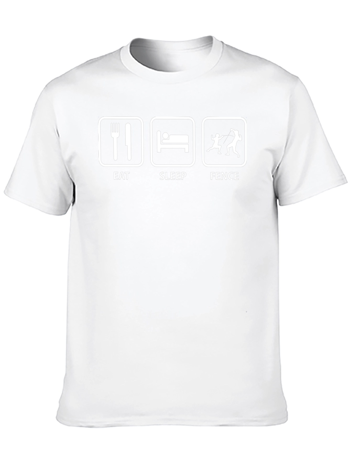Eat Sleep Fence Graphic T-Shirt - Black