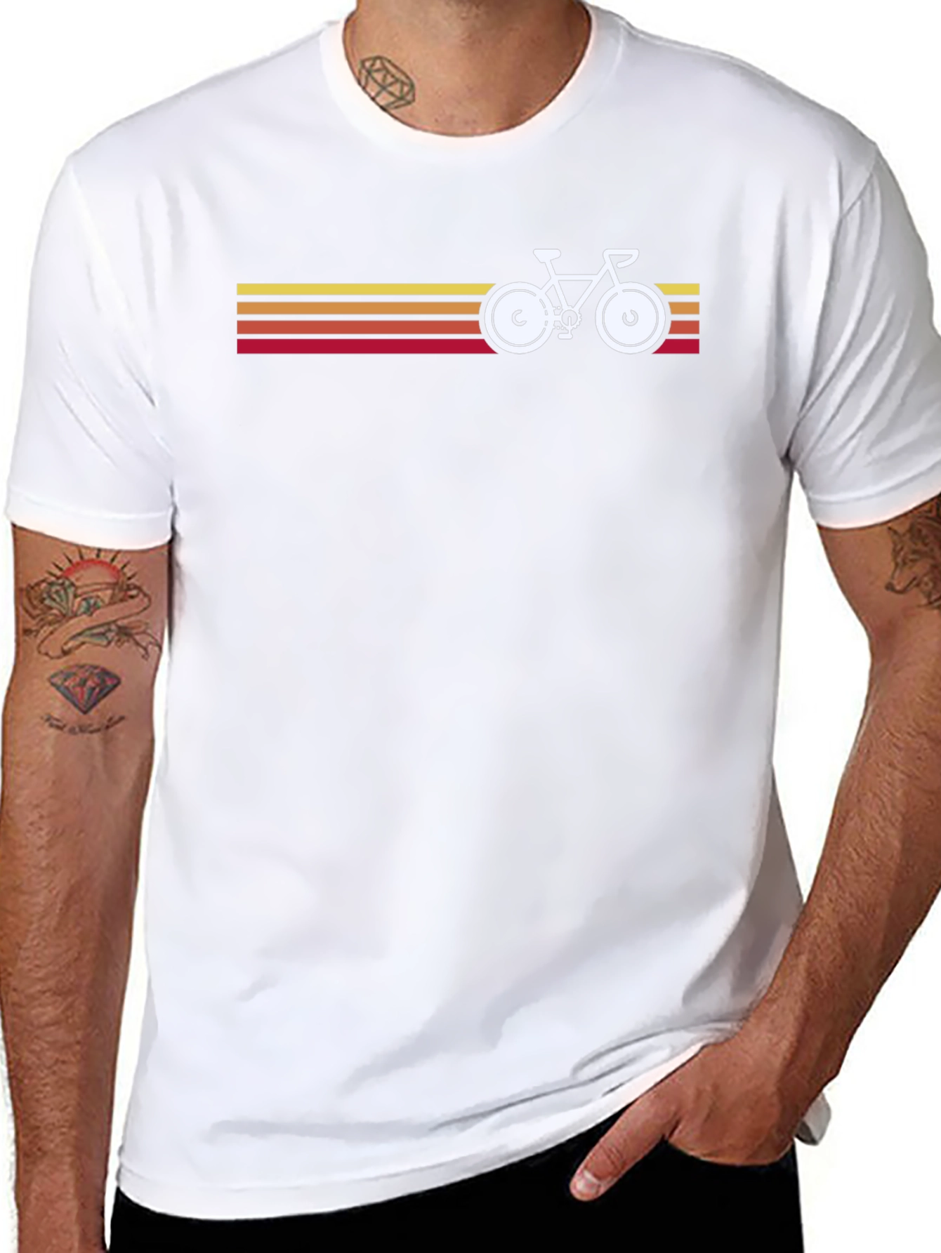 Retro Stripes Bicycle T-Shirt - Classic Design Tee