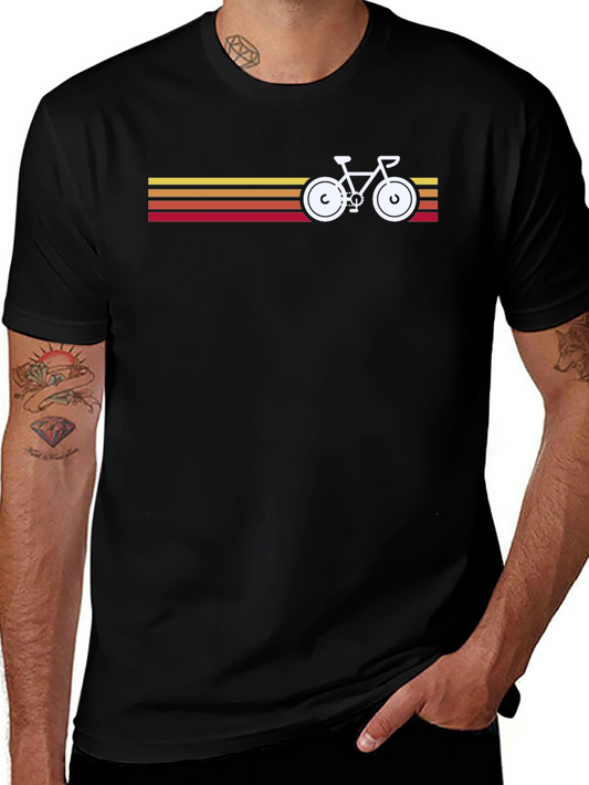 Retro Stripes Bicycle T-Shirt - Classic Design Tee