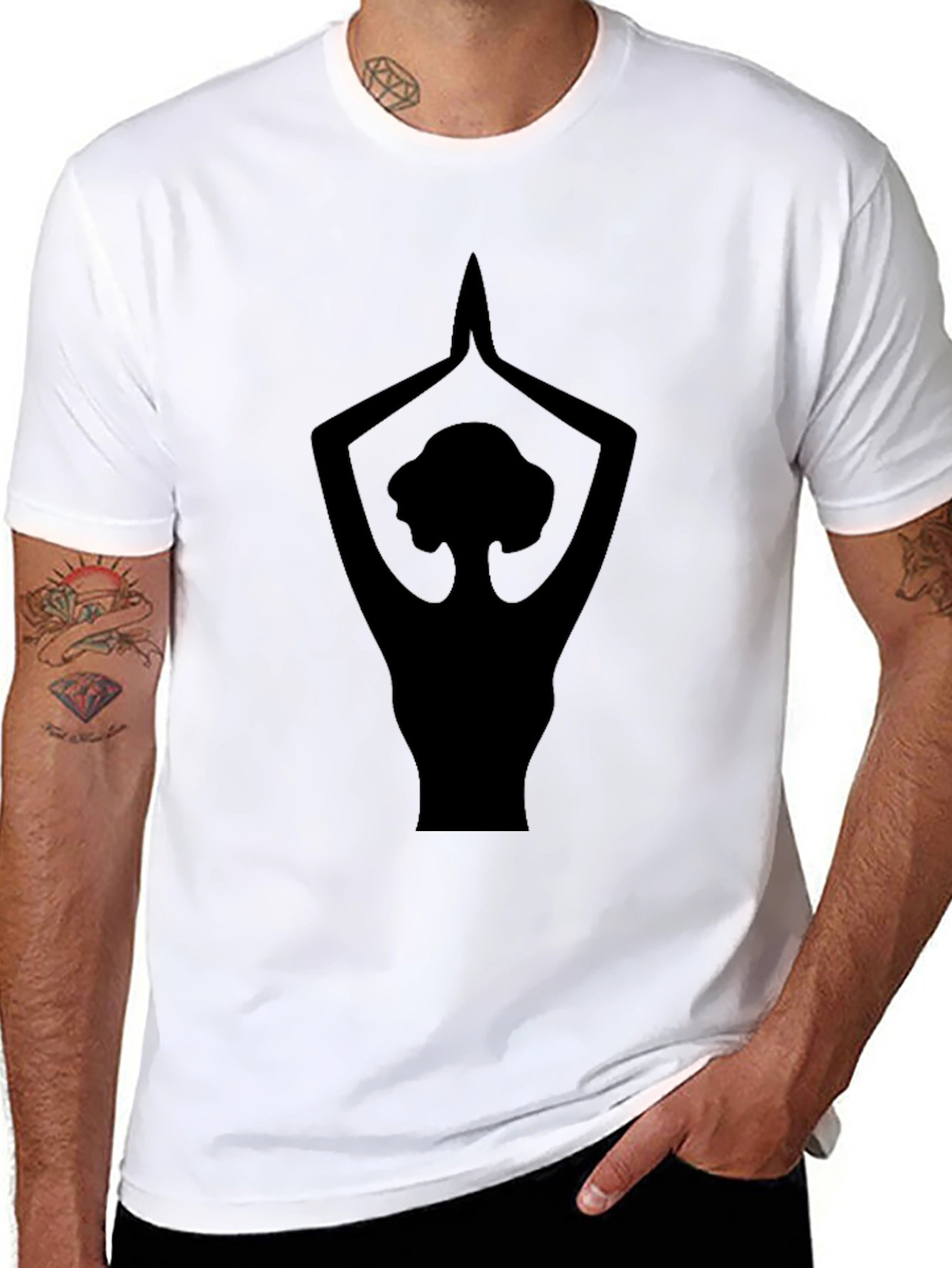 Yoga Silhouette Graphic Black T-Shirt