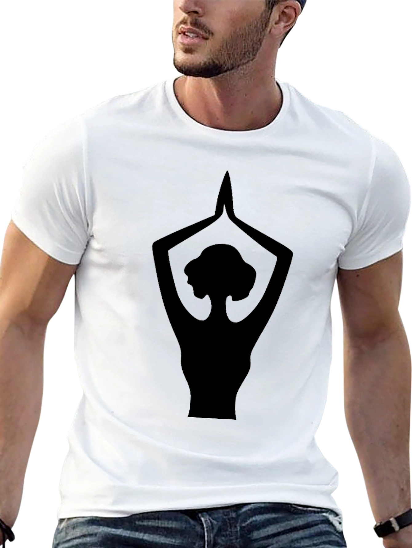 Yoga Silhouette Graphic Black T-Shirt