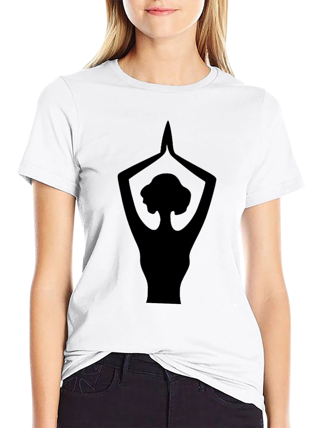 Yoga Silhouette Graphic Black T-Shirt