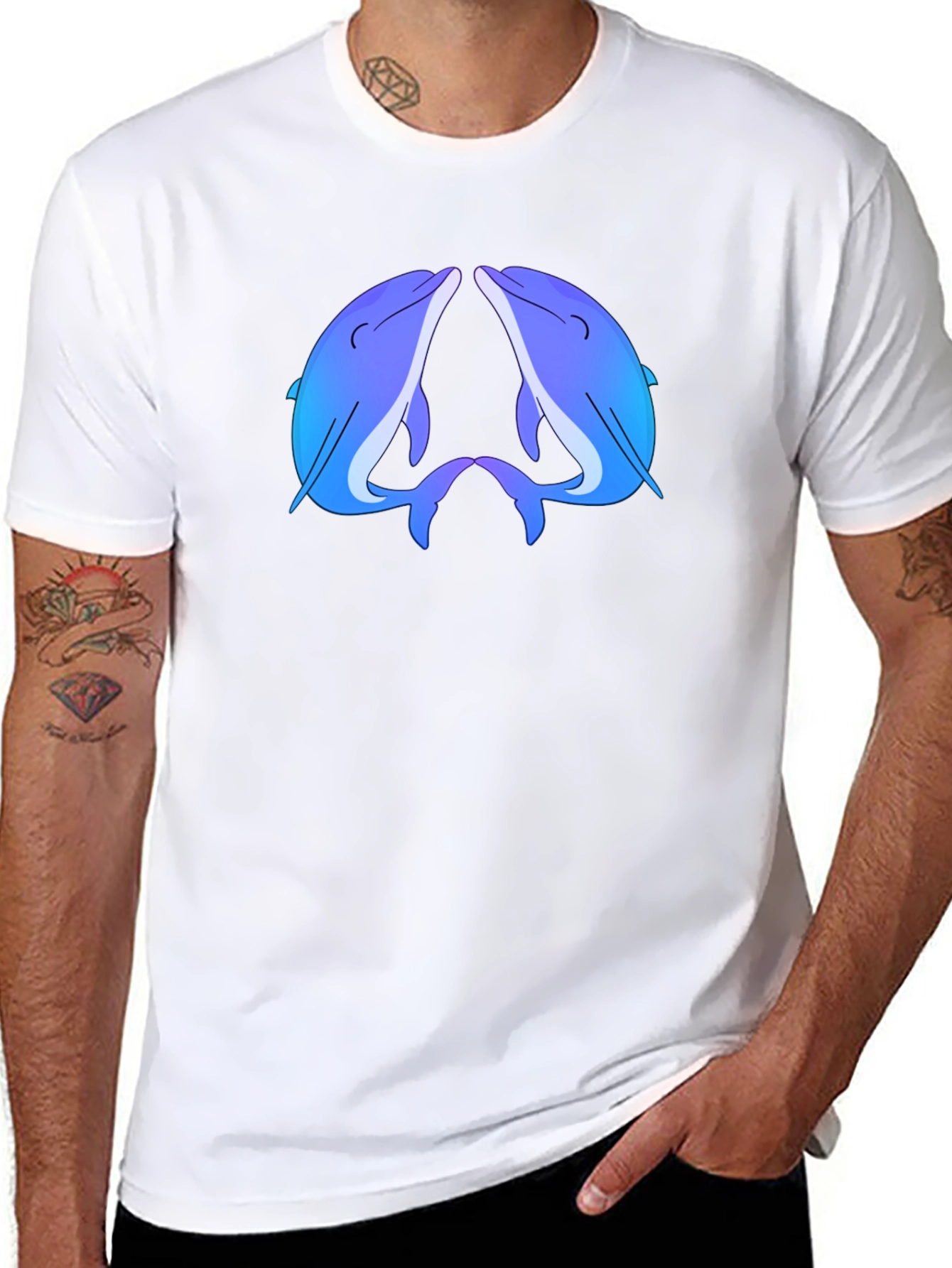Blue Dolphin Black T-Shirt