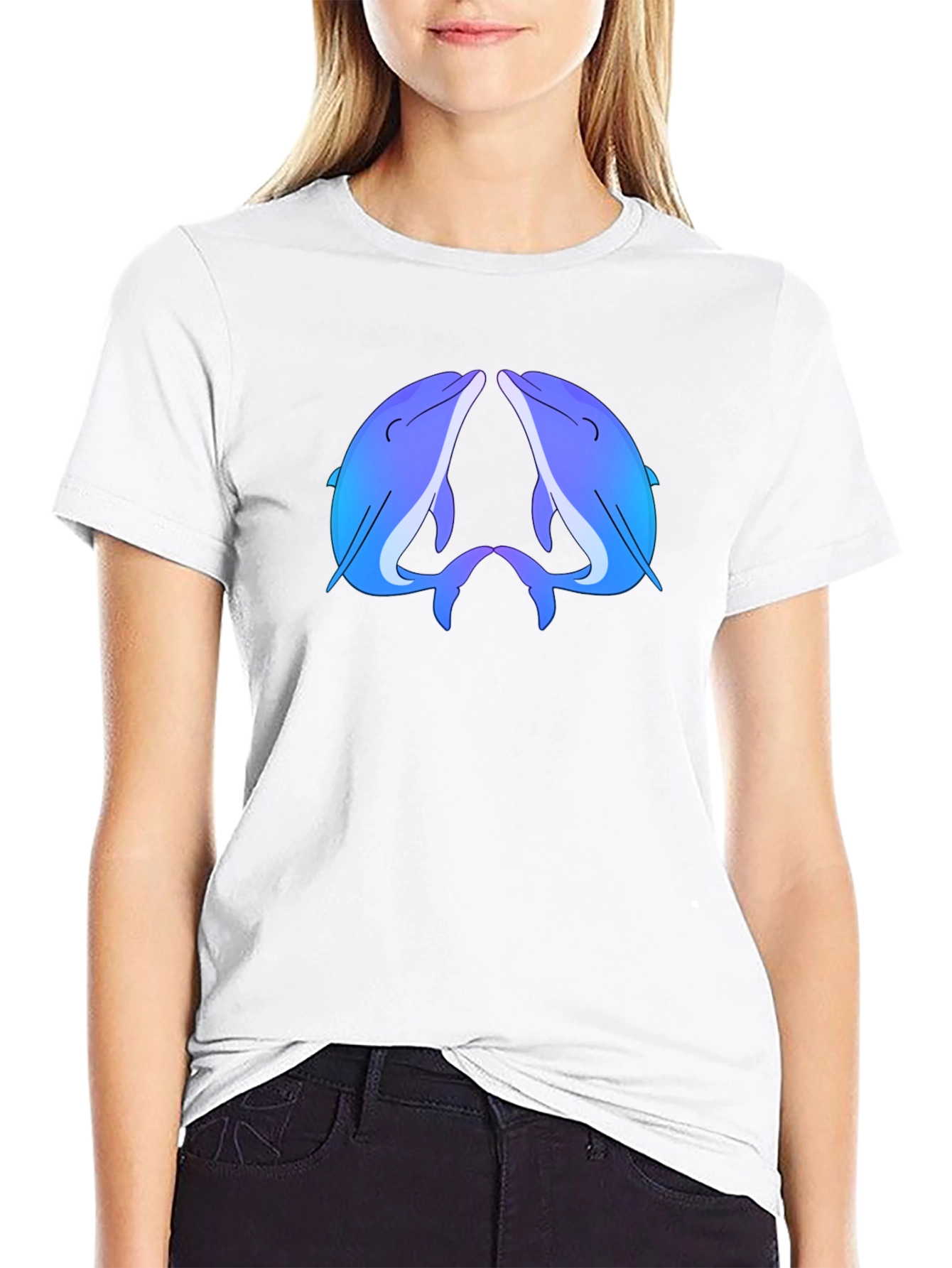Blue Dolphin Black T-Shirt