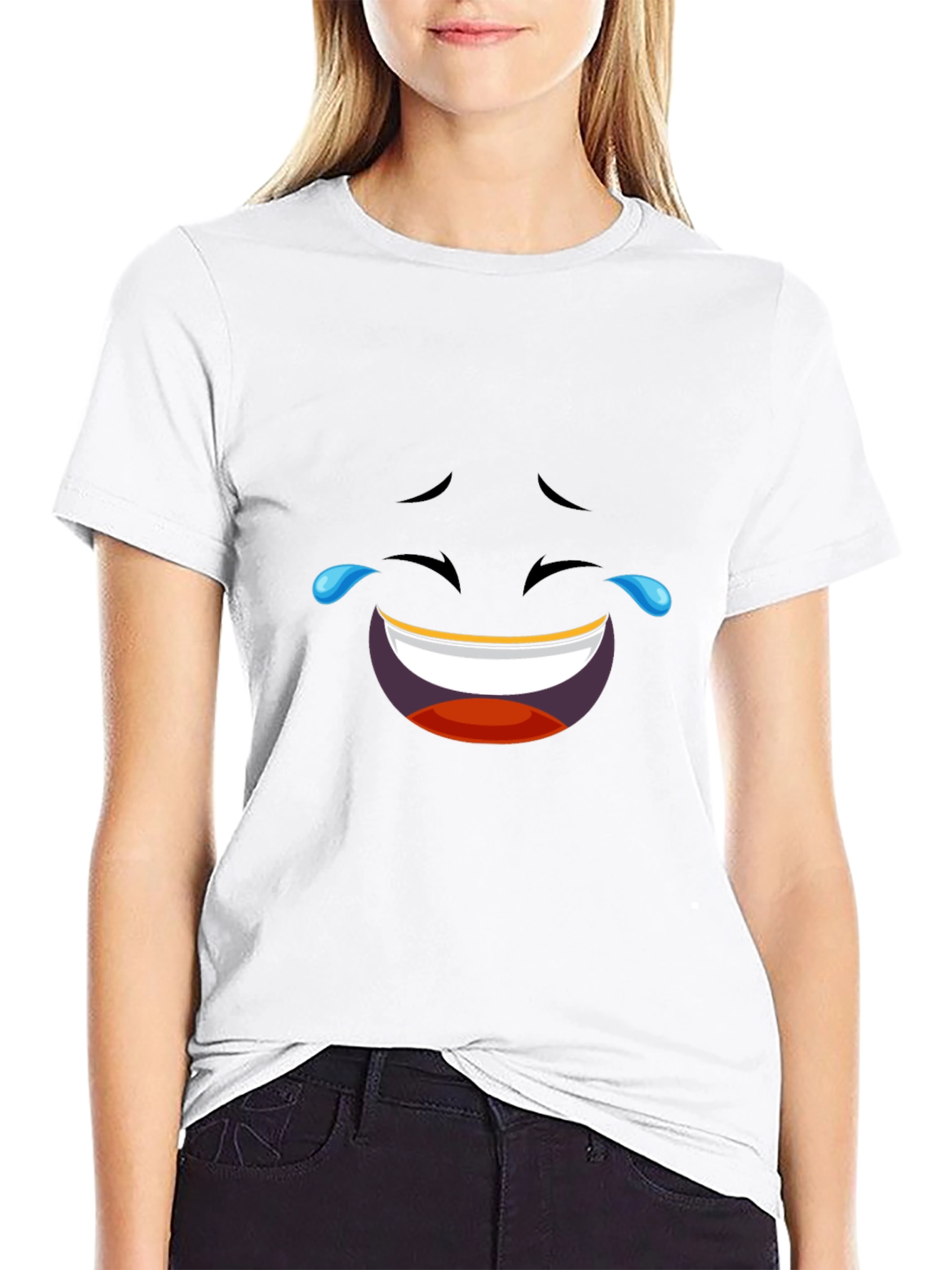 Laughing Emoji Black T-Shirt