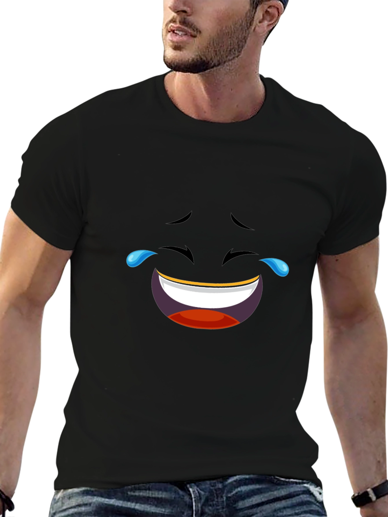 Laughing Emoji Black T-Shirt