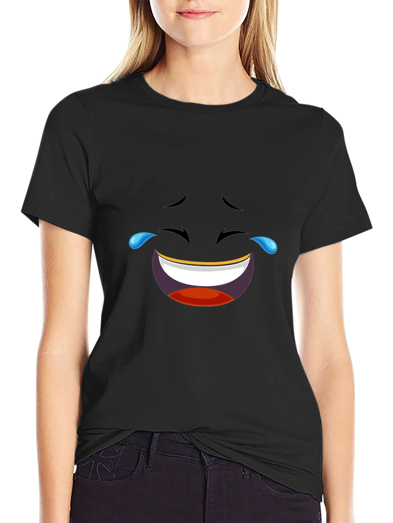 Laughing Emoji Black T-Shirt