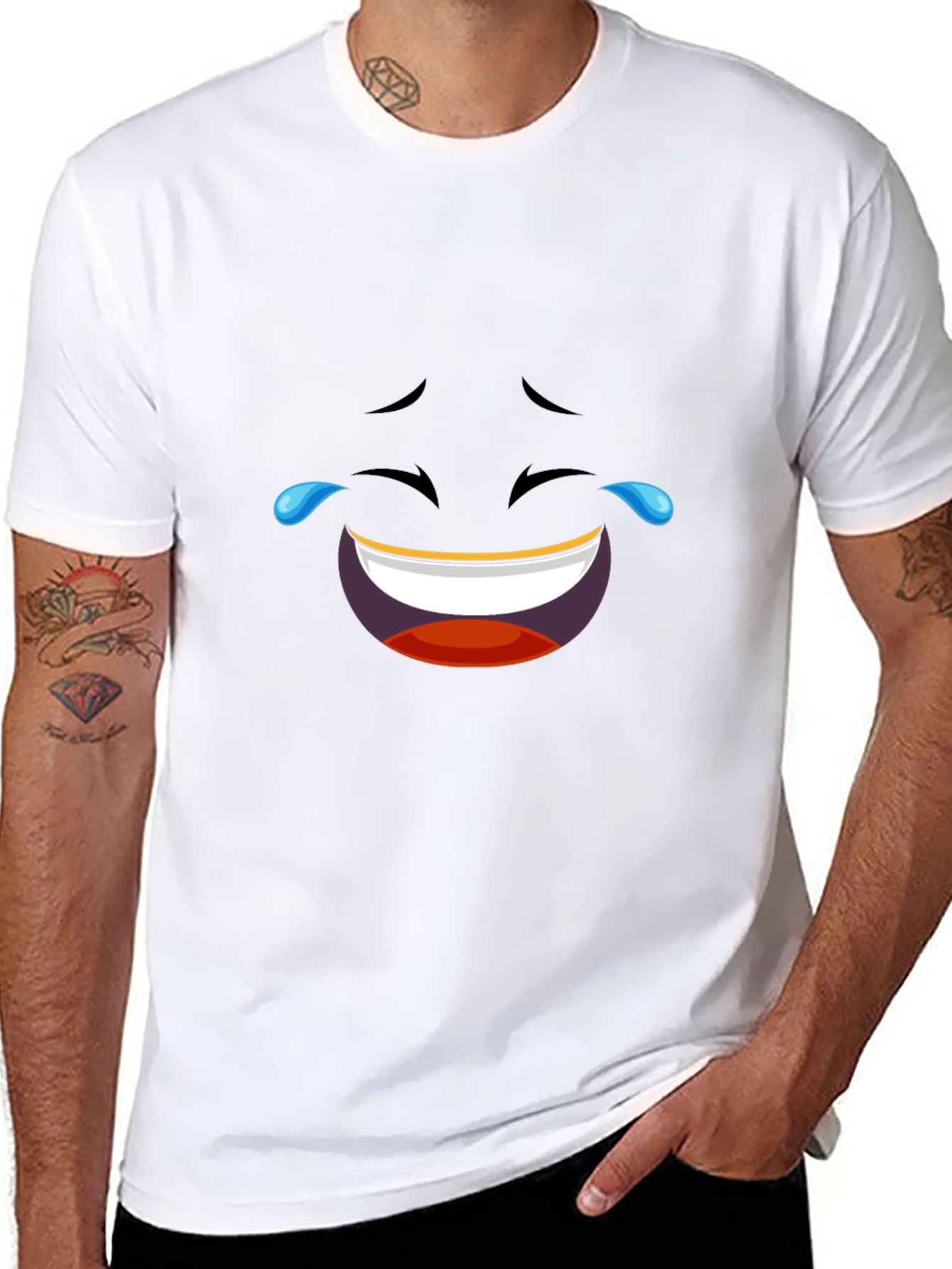 Laughing Emoji Black T-Shirt