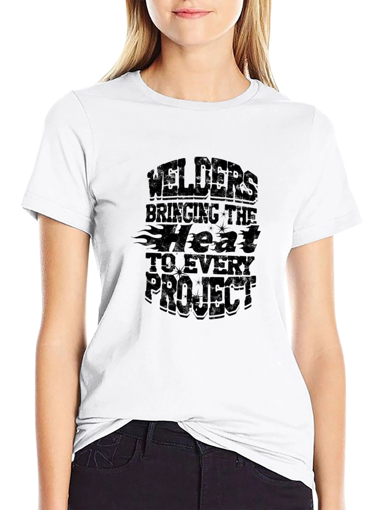 Welders Bringing The Heat Black Graphic T-Shirt