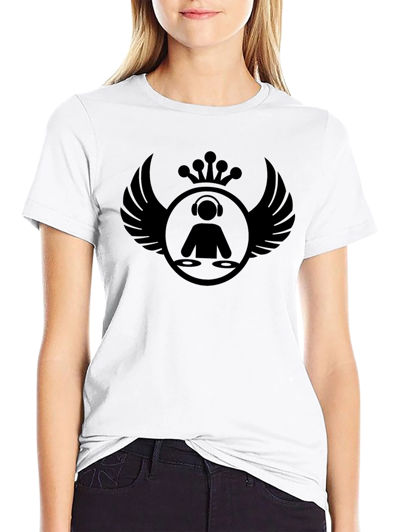 DJ Wings Graphic T-Shirt - Black Cotton Tee