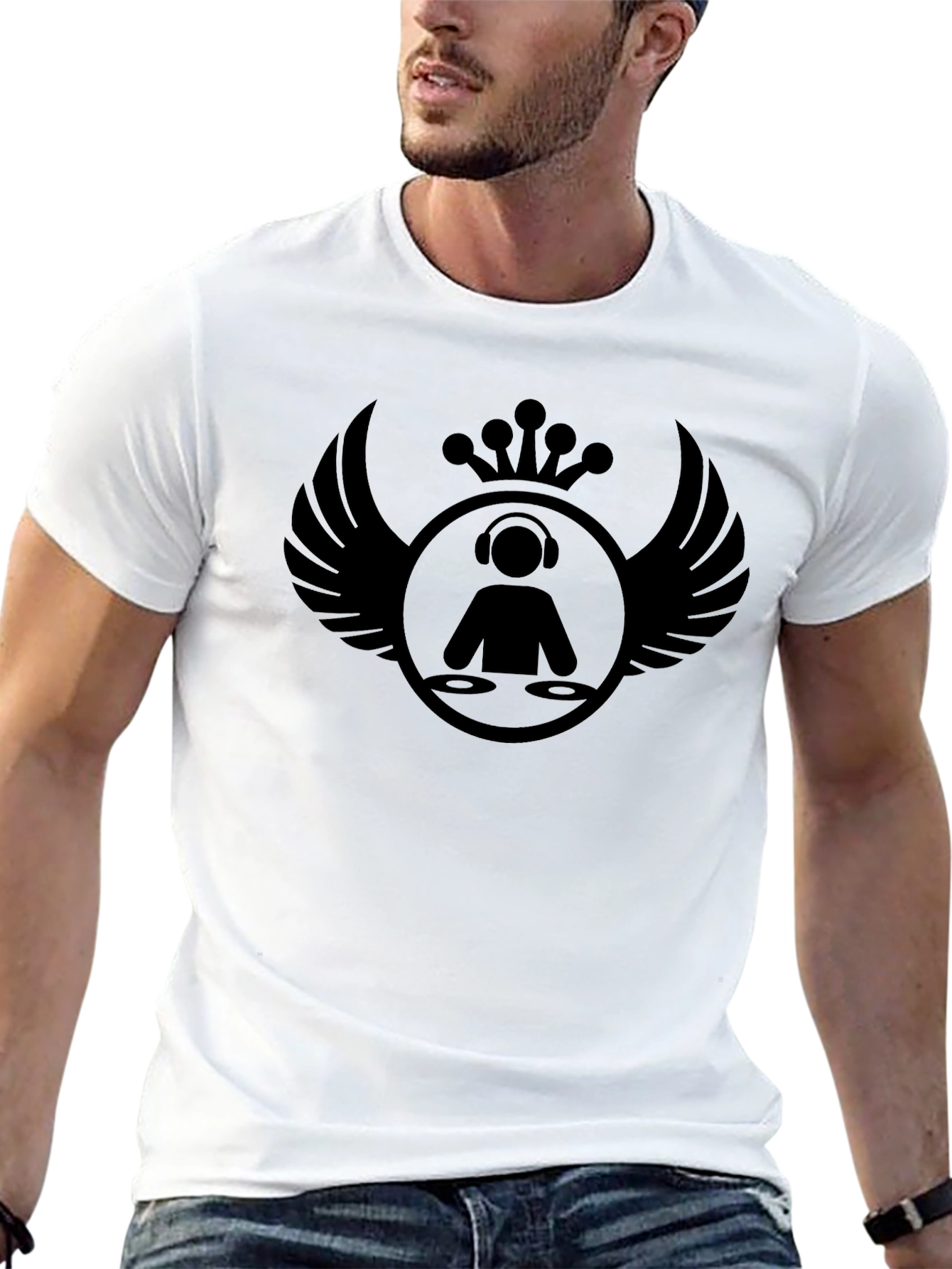 DJ Wings Graphic T-Shirt - Black Cotton Tee
