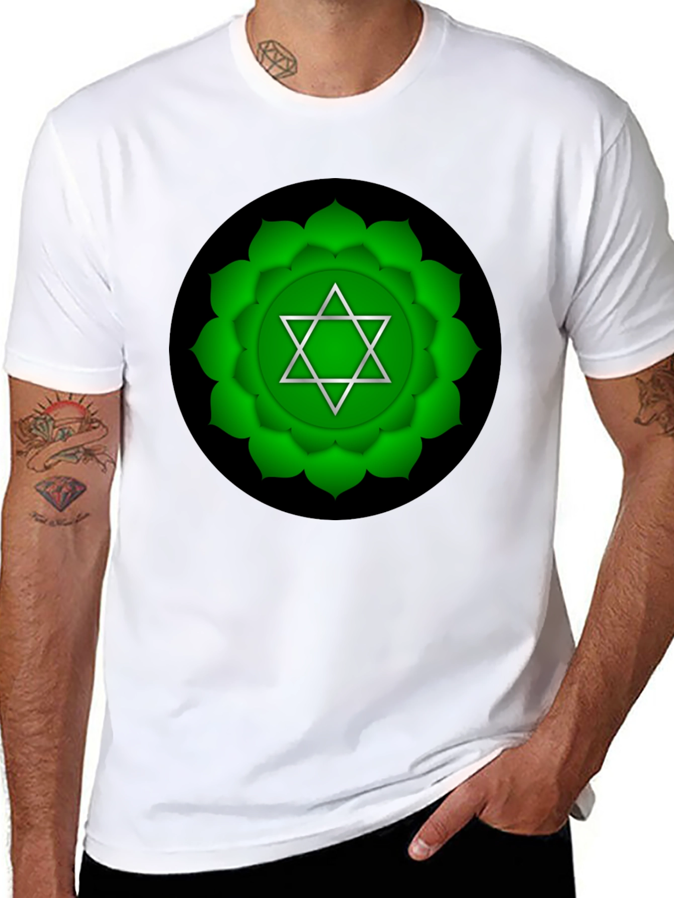 Heart Chakra T-Shirt - Green Spiritual Design