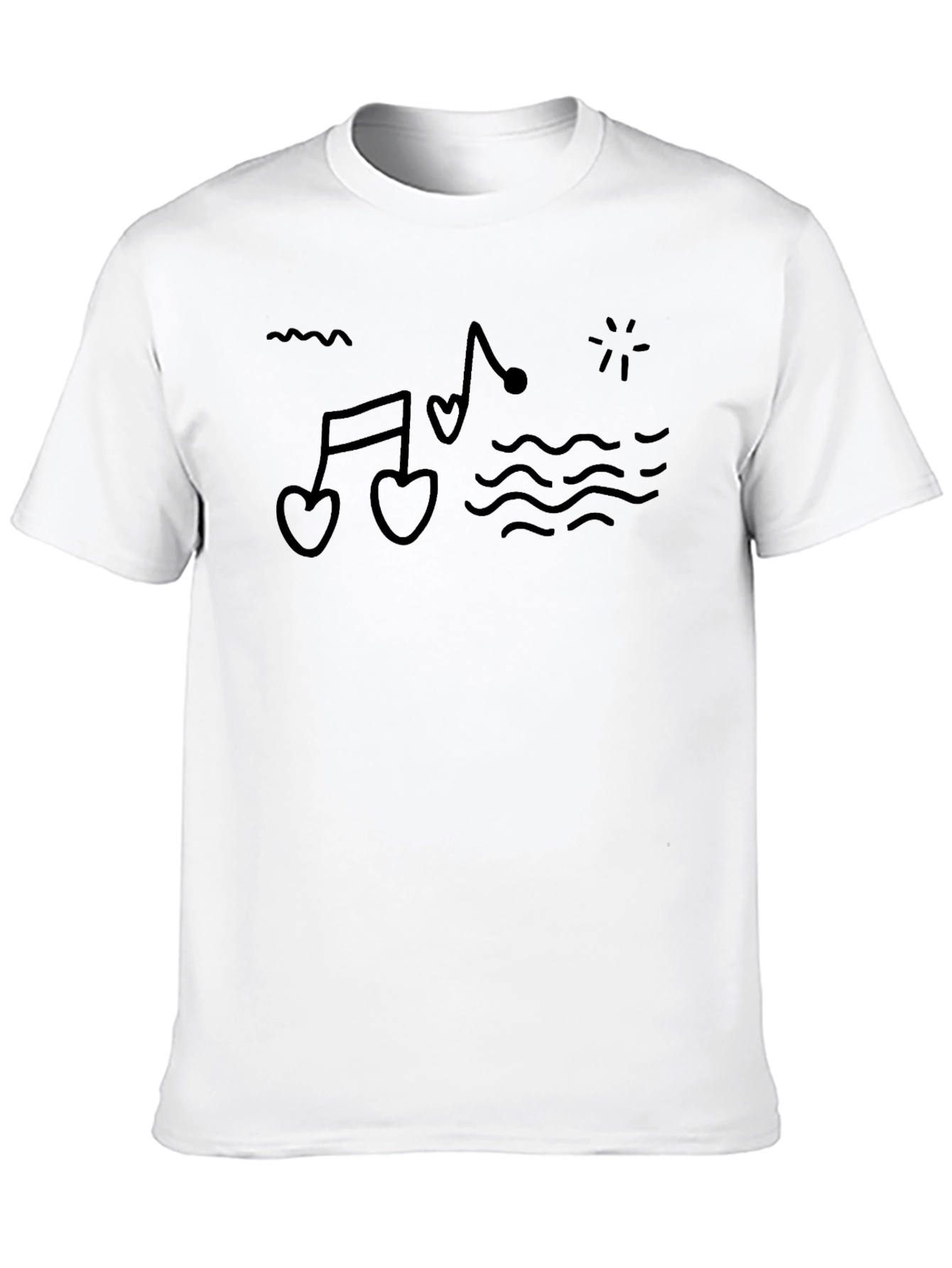 Heart Notes T-Shirt - Stylish Music Lover Tee