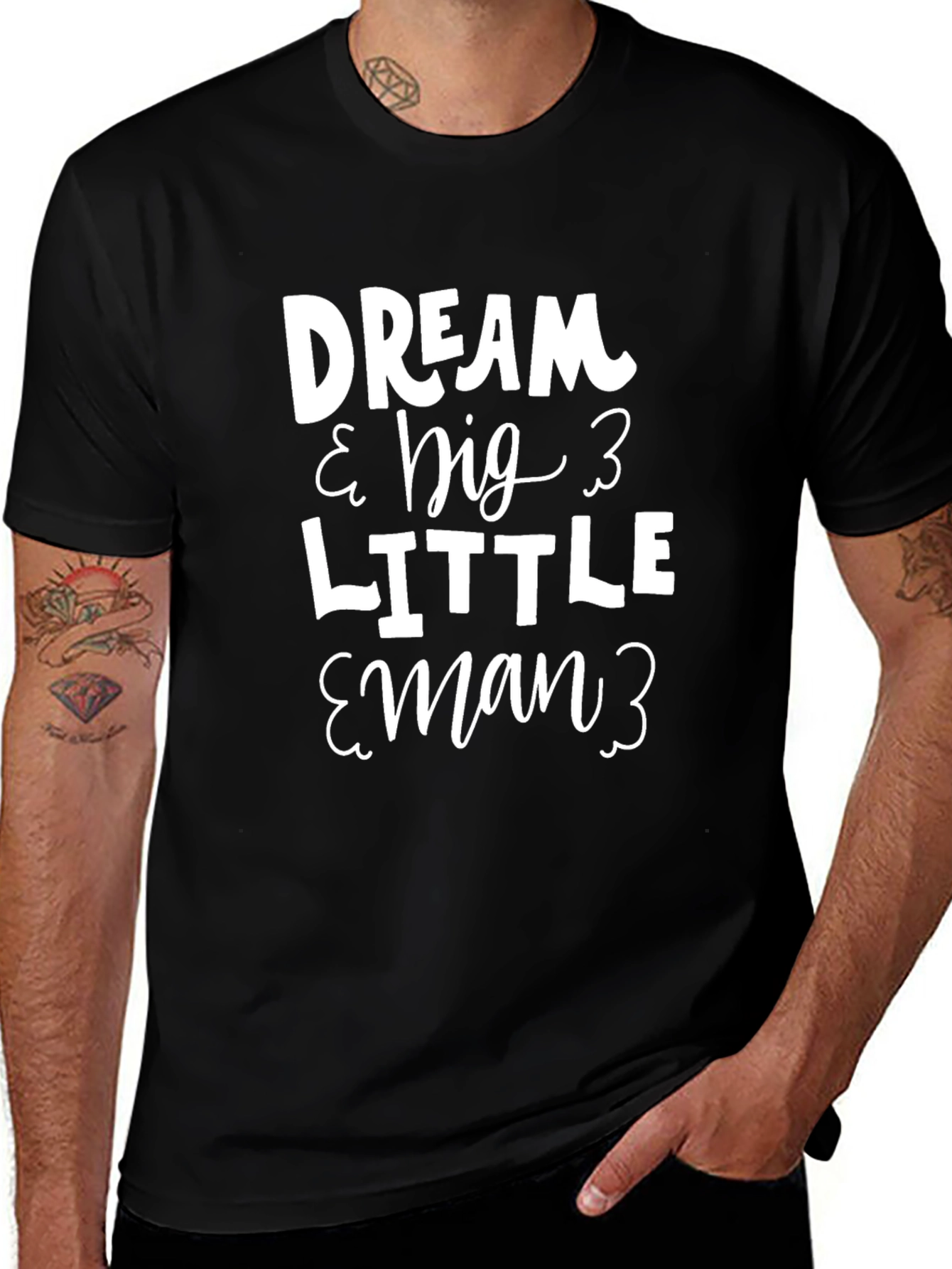 Dream Big Little Man Black T-Shirt
