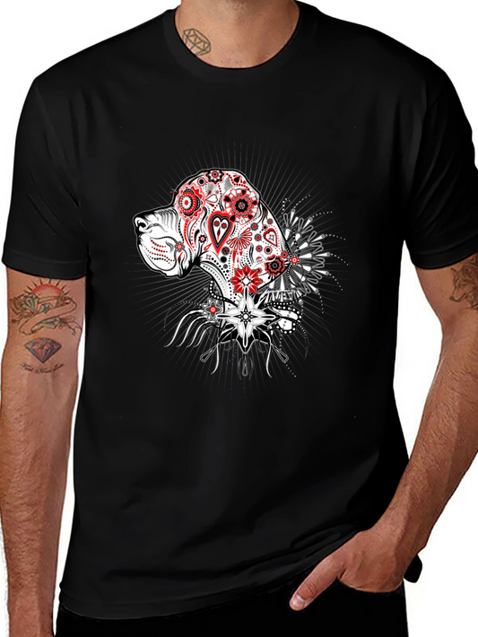 Dog Sugar Skull Graphic T-Shirt