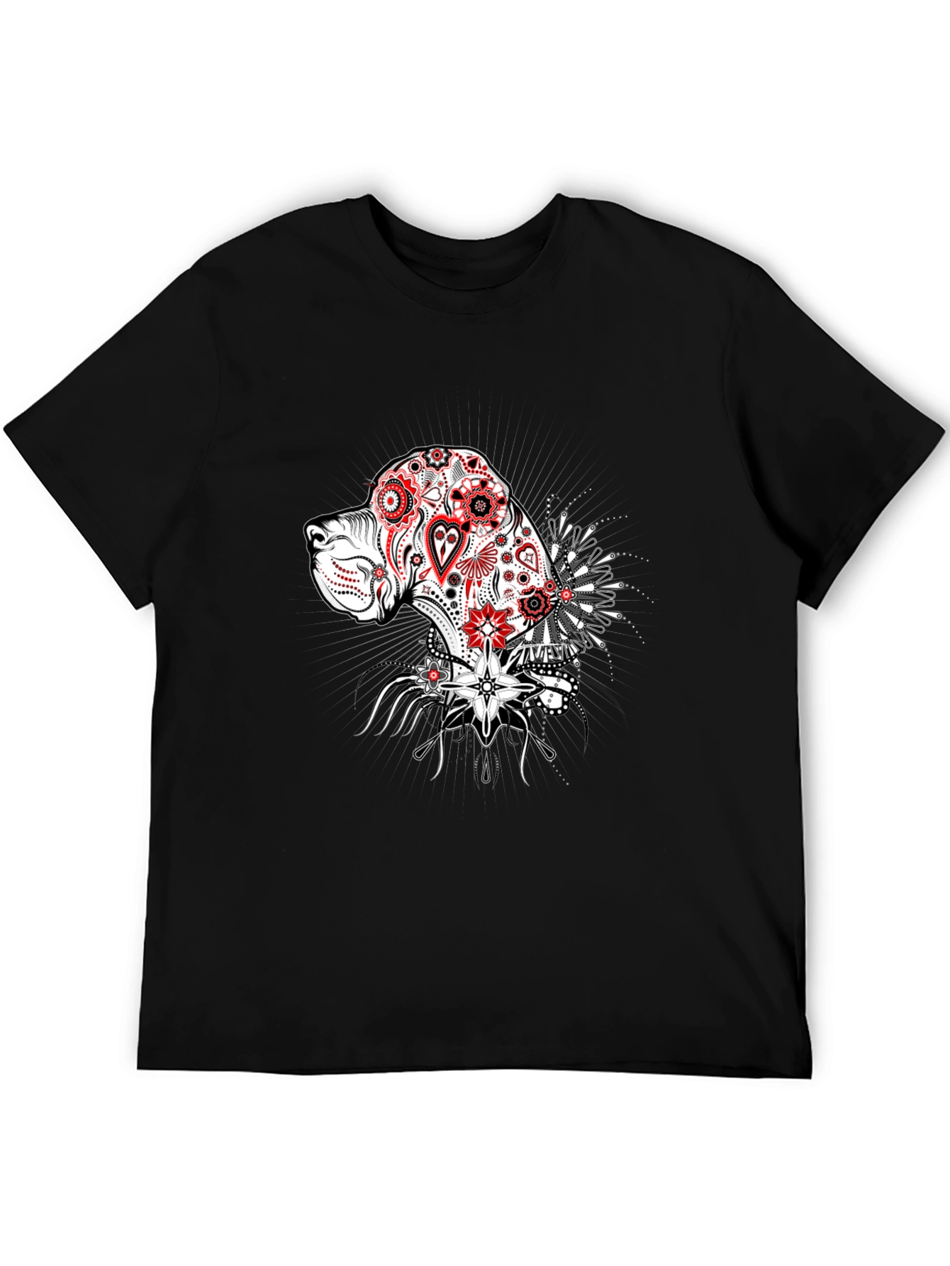 Dog Sugar Skull Graphic T-Shirt