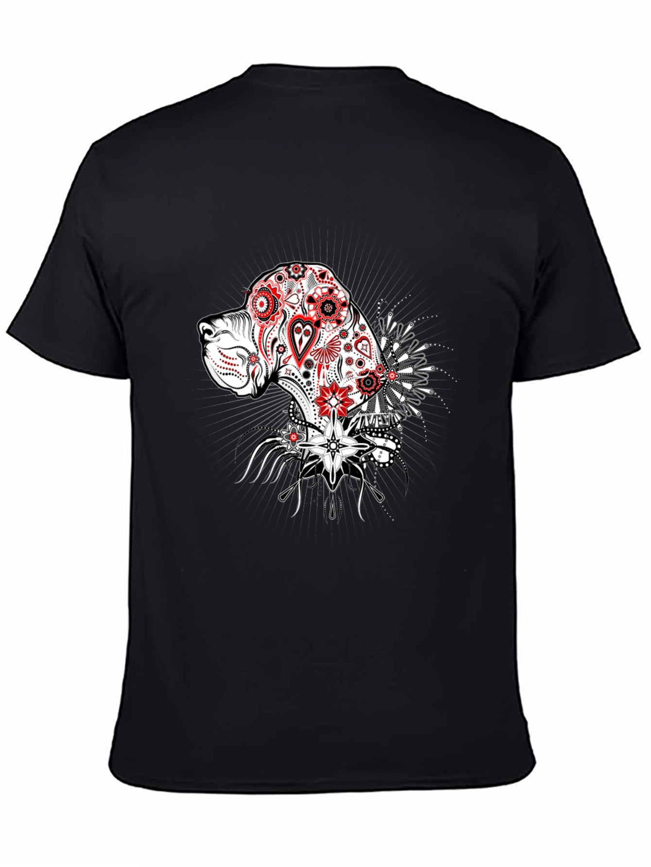 Dog Sugar Skull Graphic T-Shirt