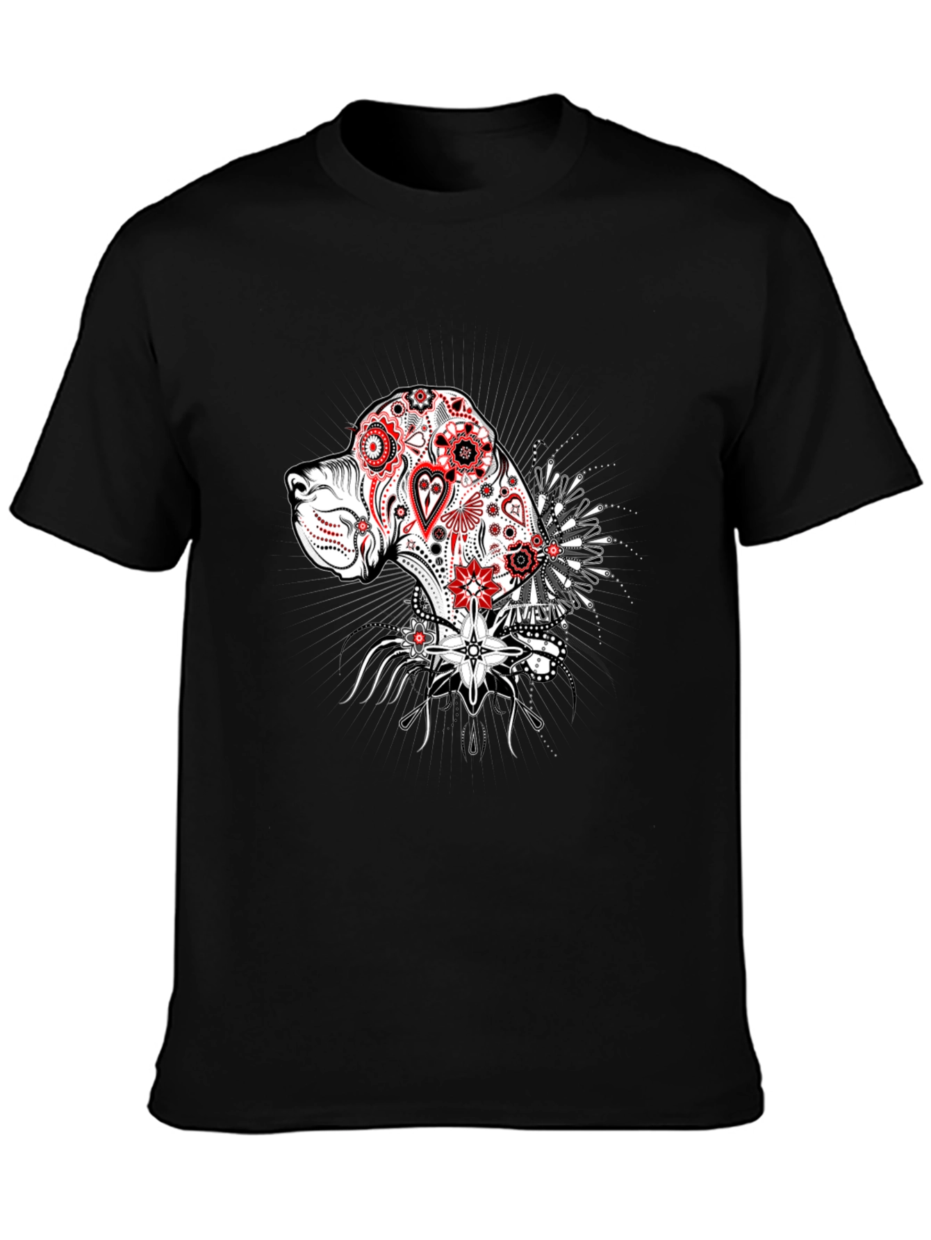 Dog Sugar Skull Graphic T-Shirt
