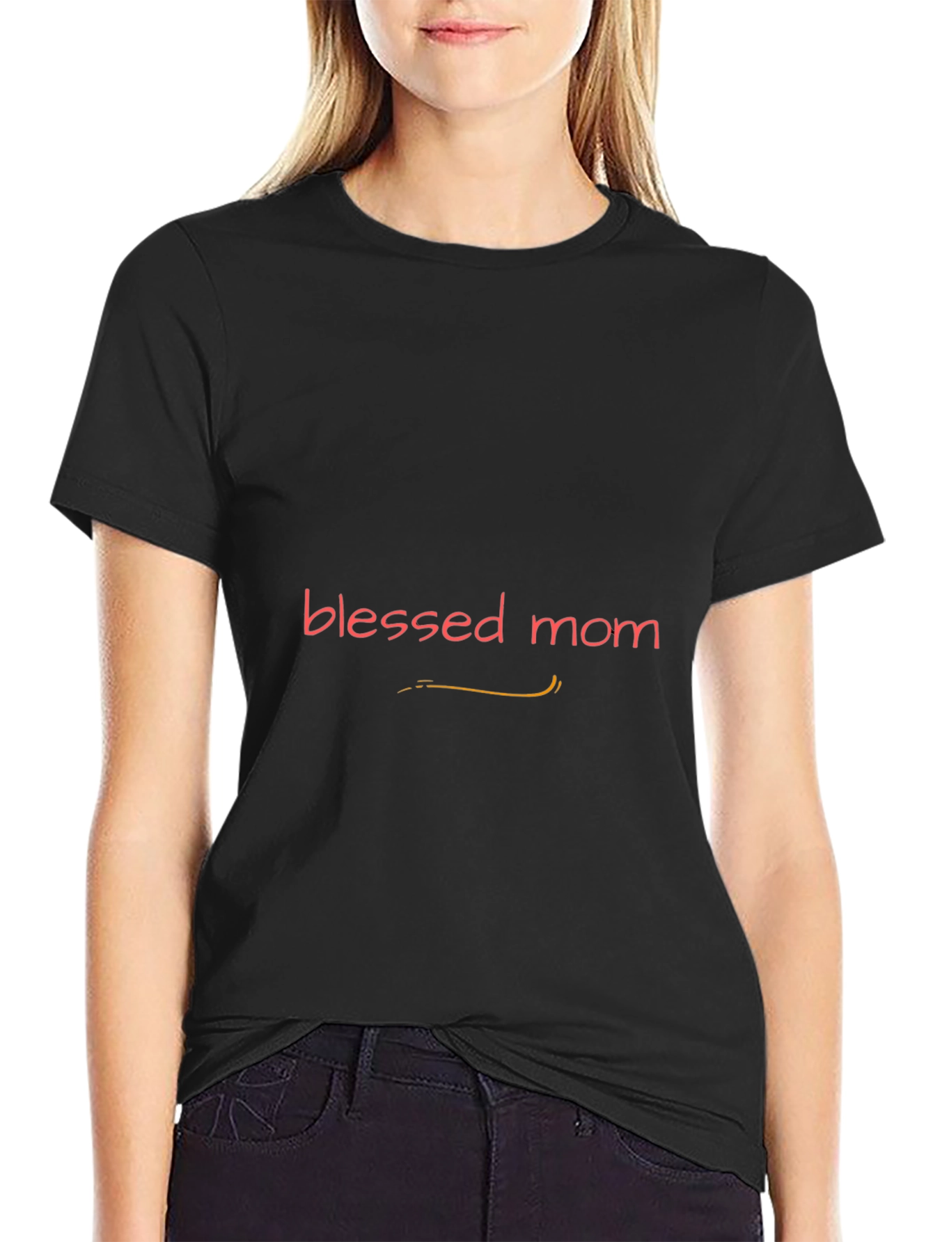 Blessed Mom Black Graphic Tee