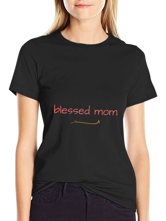 Blessed Mom Black Graphic Tee