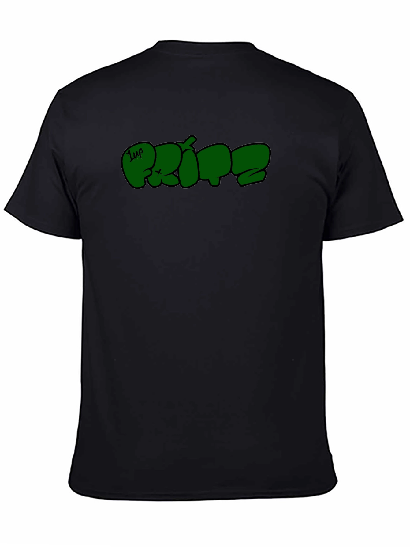 Graphic Tee: Urban Style Green Print on Black