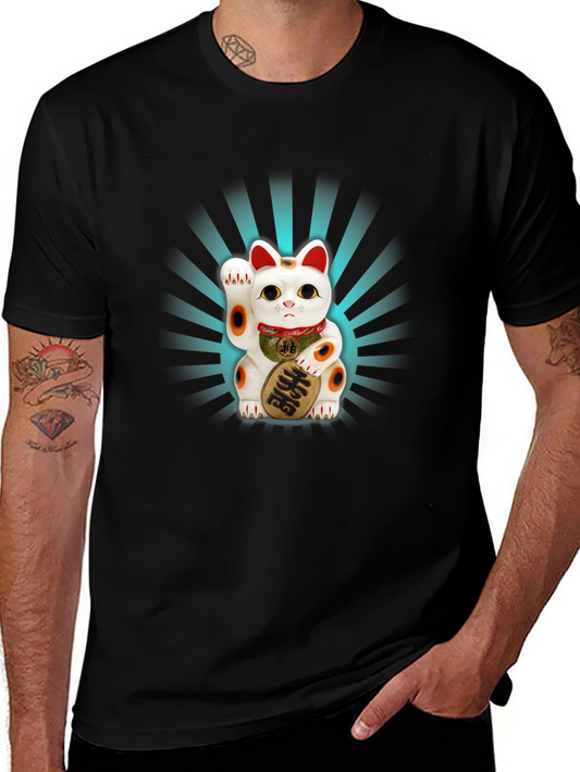Maneki Neko Graphic Tee - Lucky Cat Design