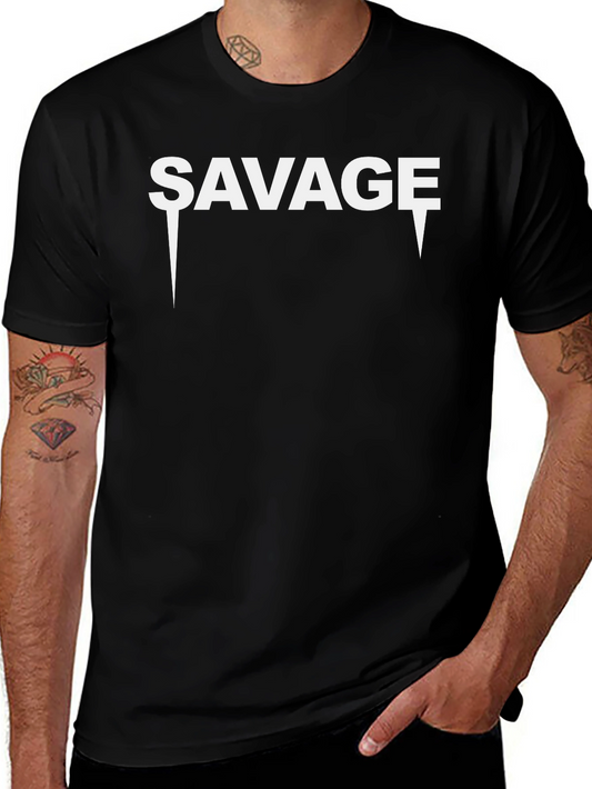 Mens Black Savage Graphic Tee