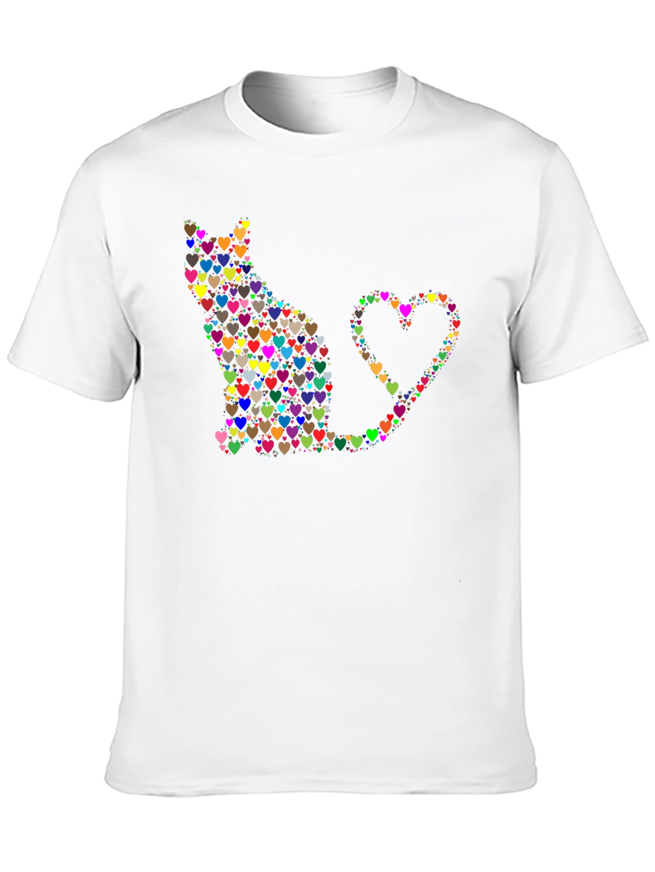 Heart Cat T-Shirt - Love Your Feline Friend!